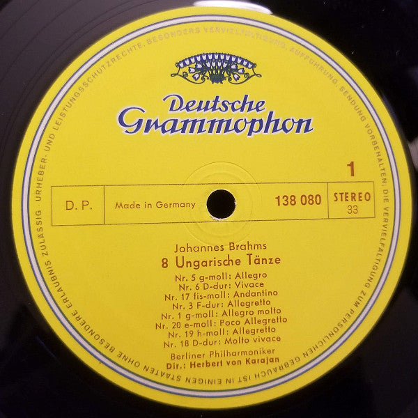 Johannes Brahms & Antonín Dvořák, Berliner Philharmoniker / Herbert Von Karajan -Tänze Von Brahms Und Dvorak