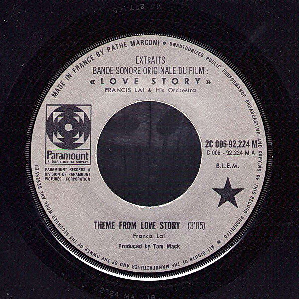 Francis Lai -Bande Originale Du Film Love Story