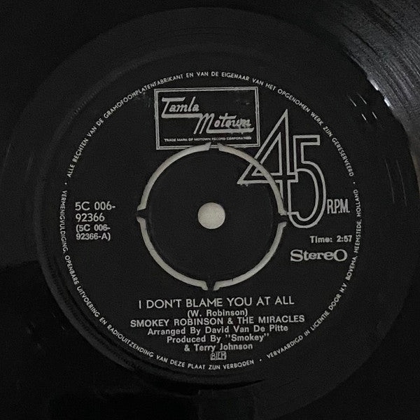 Smokey Robinson & The Miracles* -I Don't Blame You At All