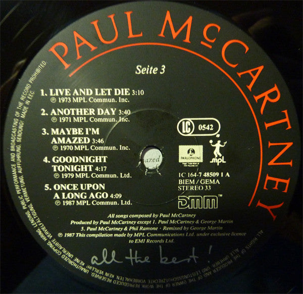 Paul McCartney -All The Best !