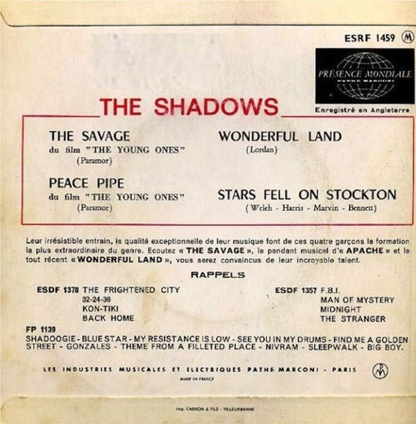 The Shadows -The Savage ● Wonderful Land