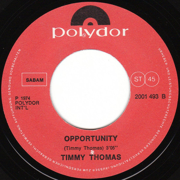 Timmy Thomas - What Can I Tell Her / Opportunity