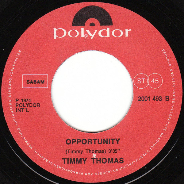 Timmy Thomas -What Can I Tell Her / Opportunity