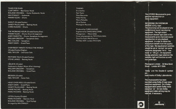 Tears For Fears -Songs From The Big Chair