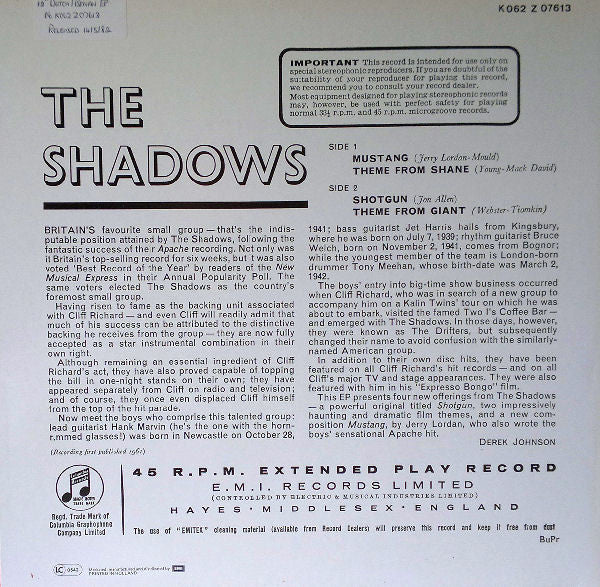 The Shadows -The Cliff Richard - The Shadows E.P. Collection Vol 3: The Shadows
