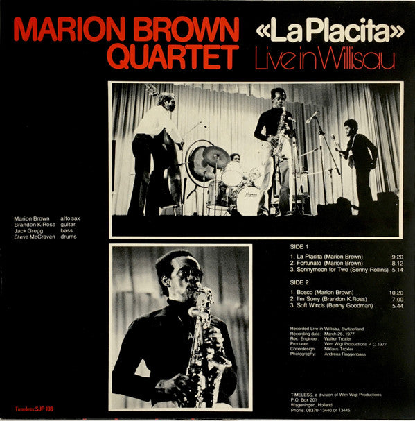 Marion Brown Quartet -"La Placita" - Live In Willisau