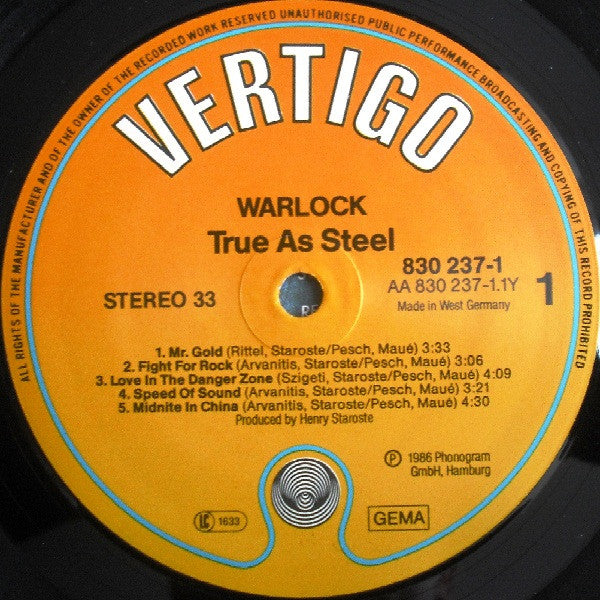 Warlock (2) -True As Steel