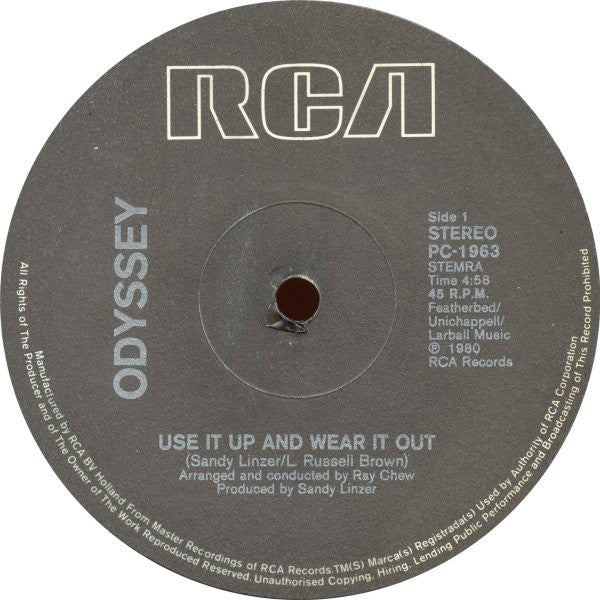 Odyssey (2) -Use It Up And Wear It Out (Special 12" Disco Mix)