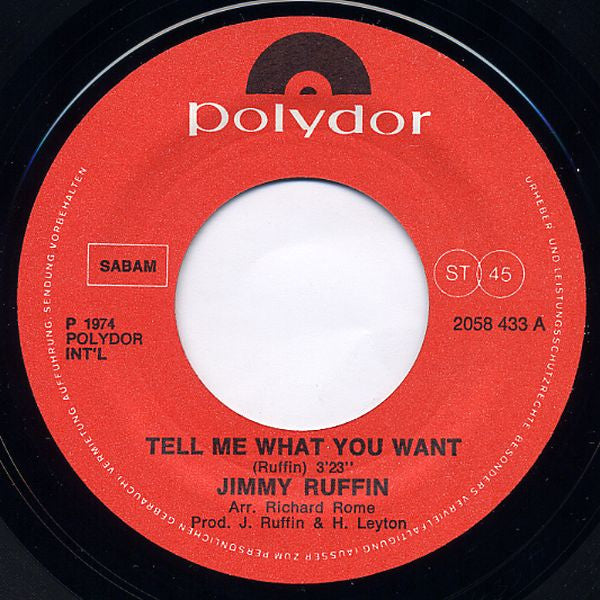 Jimmy Ruffin -Tell Me What You Want