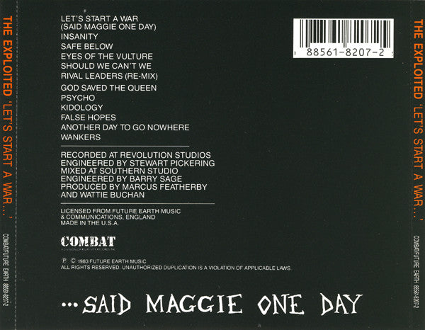 The Exploited -Let's Start A War... ...Said Maggie One Day