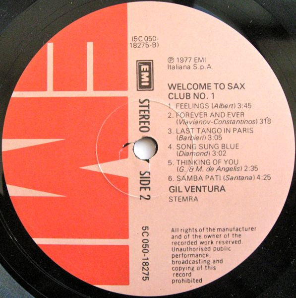 Gil Ventura -Welcome To Saxclub No. 1