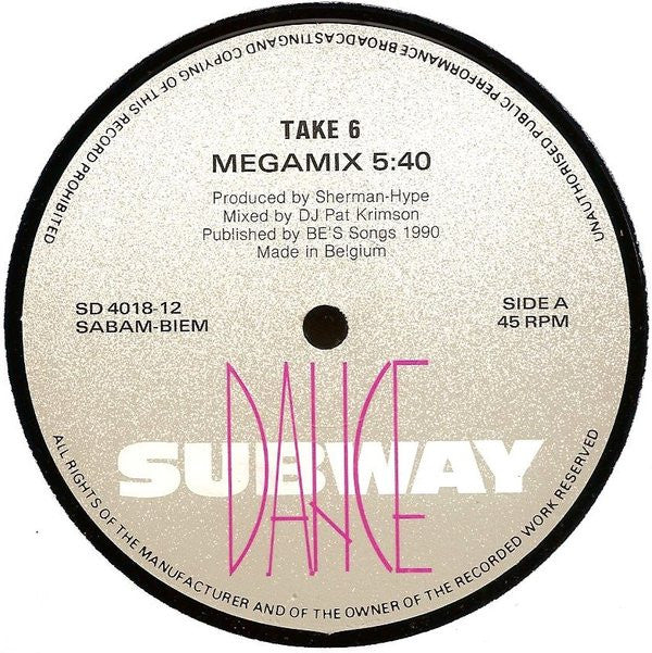 Various Mixed By DJ Pat Krimson* -Take 6 Megamix
