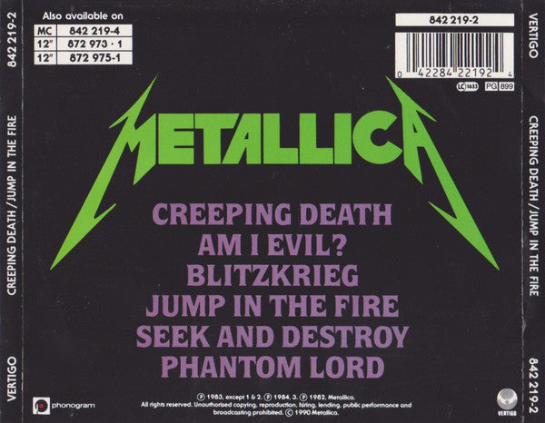 Metallica -Creeping Death / Jump In The Fire