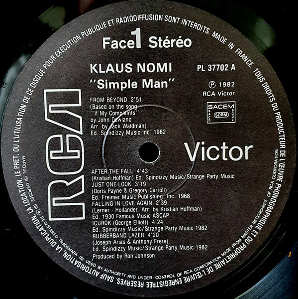 Klaus Nomi -Simple Man