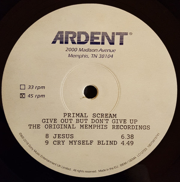 Primal Scream -Give Out But Don't Give Up (The Original Memphis Recordings)