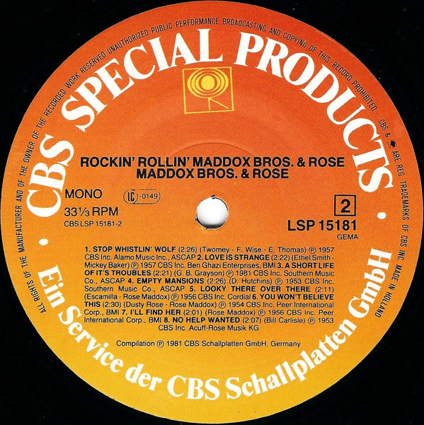 Maddox Bros. & Rose* -Rockin' Rollin'