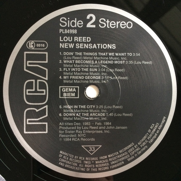 Lou Reed -New Sensations