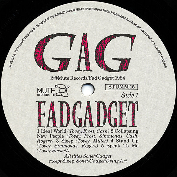 Fad Gadget -Gag
