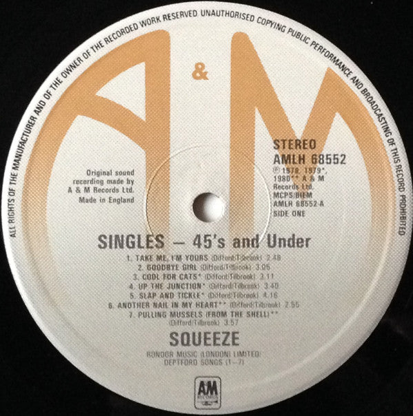 Squeeze (2) -Singles - 45's And Under