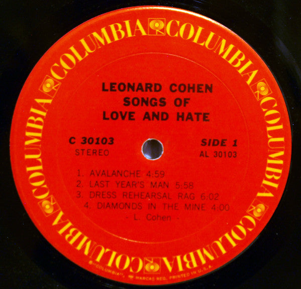 Leonard Cohen -Songs Of Love And Hate