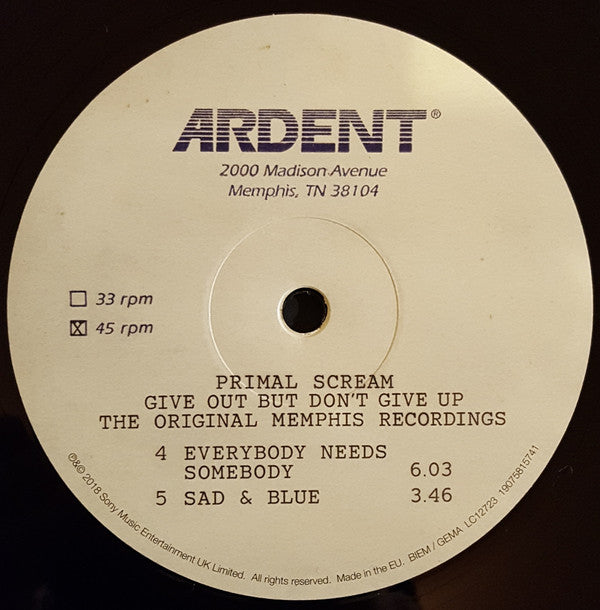 Primal Scream -Give Out But Don't Give Up (The Original Memphis Recordings)