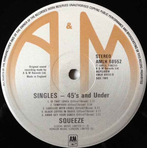 Squeeze (2) -Singles - 45's And Under