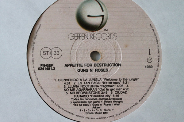 Guns N' Roses -Appetite For Destruction