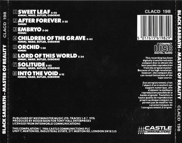 Black Sabbath - Master Of Reality