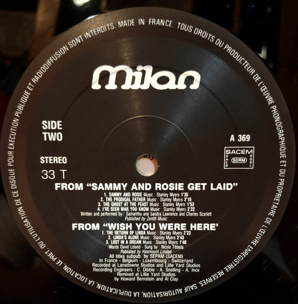 Stanley Myers - Music From The Films My Beautiful Laundrette/Wish You Were Here/Sammy And Rosie Get Laid