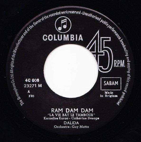 Dalida -Ils Ont Changé Ma Chanson, Ma / Ram Dam Dam