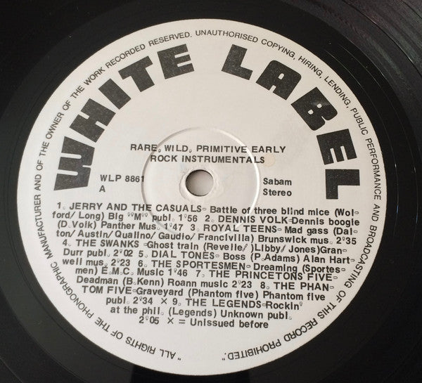 Various - Rare Wild Primitive Early Rock Instrumentals