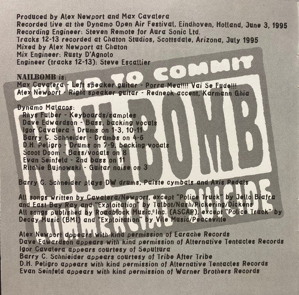 Nailbomb -Proud To Commit Commercial Suicide