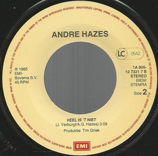 André Hazes -Morgen Ben Ik Thuis