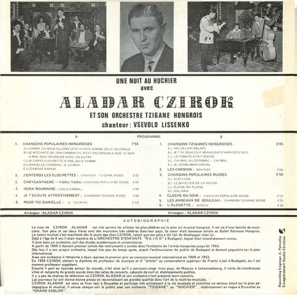 Aladar Czirok Et Son Orchestre Tzigane Hongrois - Une Nuit Au Huchier