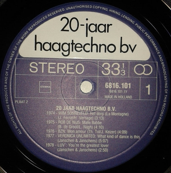 Various - Panasonic Technics - 20 Jaar Haagtechno