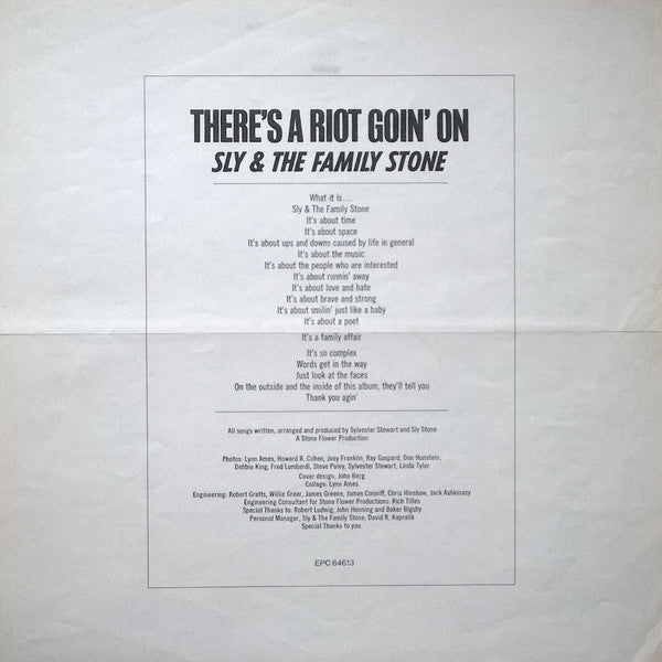 Sly & The Family Stone -There's A Riot Goin' On