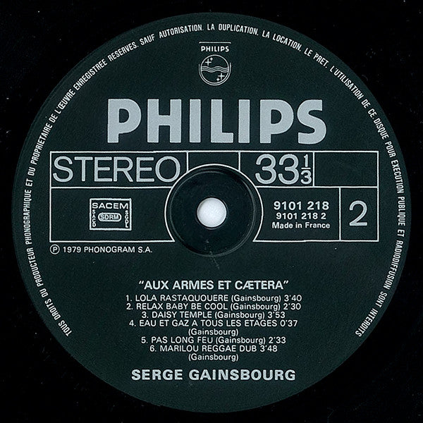 Gainsbourg* -Aux Armes Et Cætera