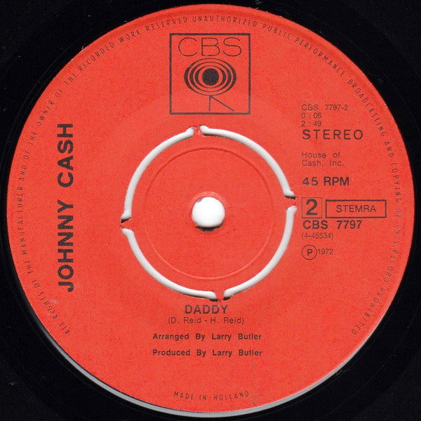 Johnny Cash And The Evangel Temple Choir -A Thing Called Love / Daddy