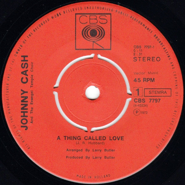 Johnny Cash And The Evangel Temple Choir -A Thing Called Love / Daddy