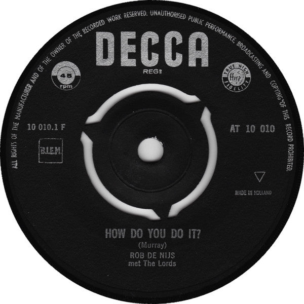 Rob de Nijs Met Begeleiding Van The Lords (2) -How Do You Do It / Charms