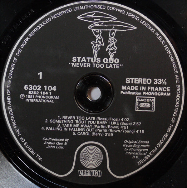 Status Quo -Never Too Late