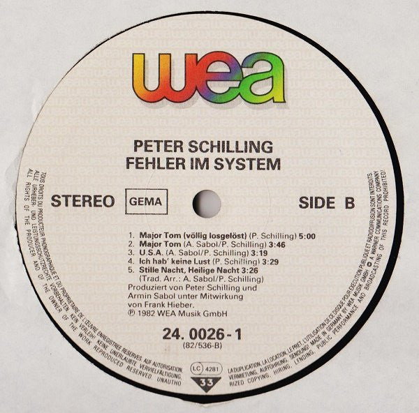 Peter Schilling -Fehler Im System