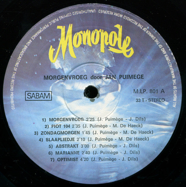Jan Puimège -Morgenvroeg