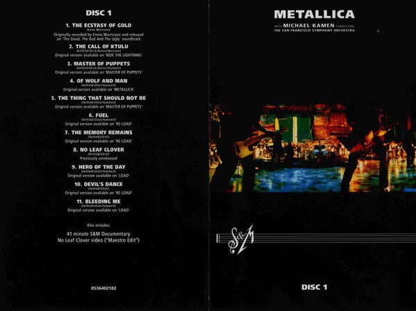 Metallica With Michael Kamen Conducting The San Francisco Symphony Orchestra* -S&M