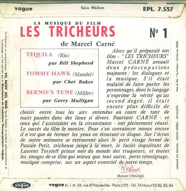 Various -La Musique Du Film "Les Tricheurs"