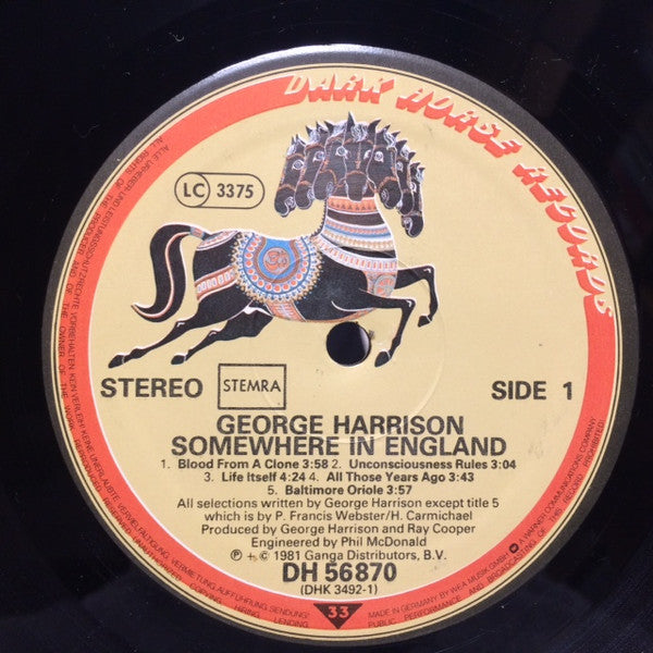 George Harrison -Somewhere In England