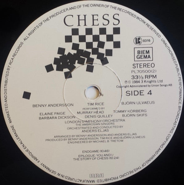 Benny Andersson, Tim Rice, Björn Ulvaeus -Chess