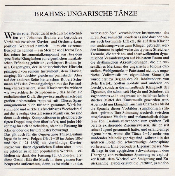Johannes Brahms - Wiener Philharmoniker, Claudio Abbado - 21 Ungarische Tänze - Hungarian Dances - Danses Hongroises