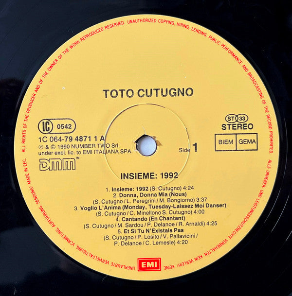 Toto Cutugno -Insieme: 1992