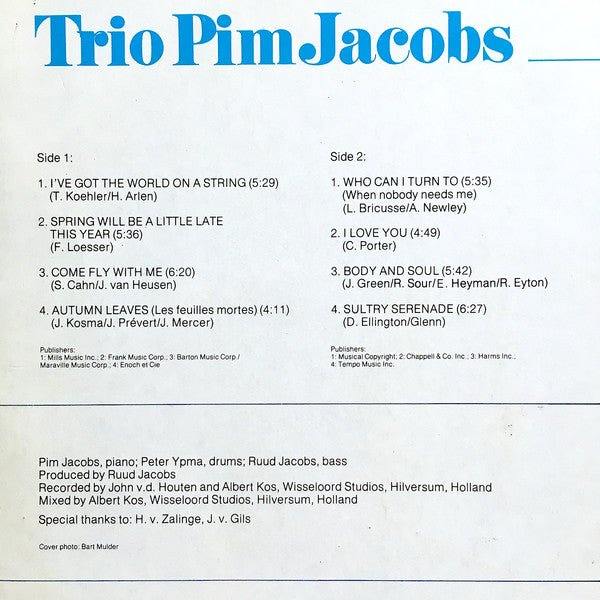 Trio Pim Jacobs* -Come Fly With Me